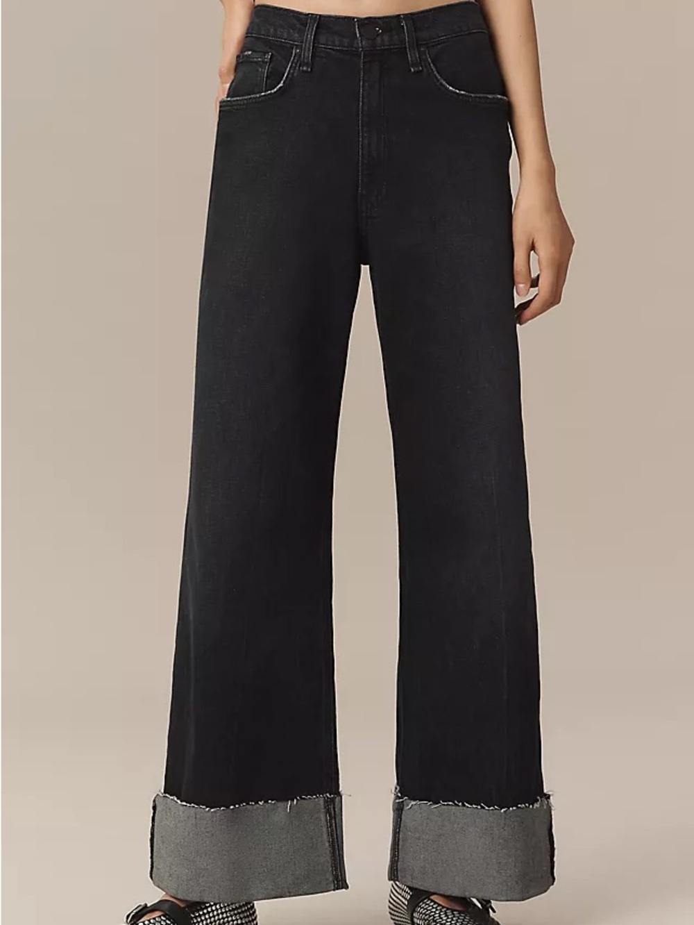 Hudson Rose Washed Slate Cuffed Wide Leg Jeans Size 27 - Picture 3 of 9
